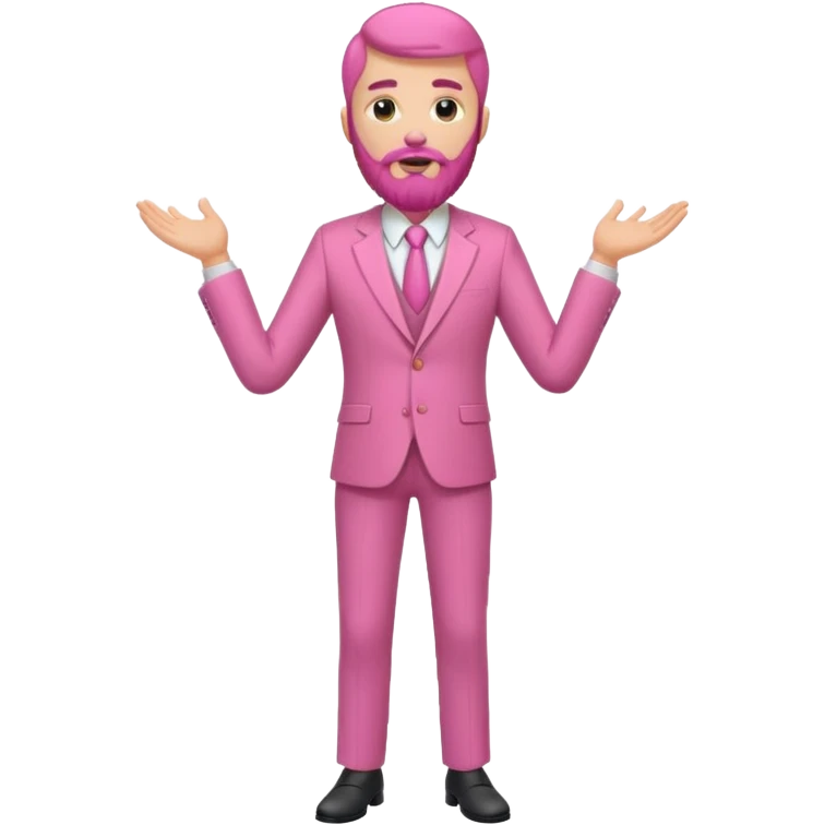 pink bearded man full body emoji
