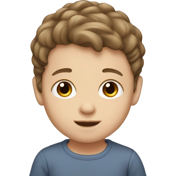 newborn white boy with brown hair emoji
