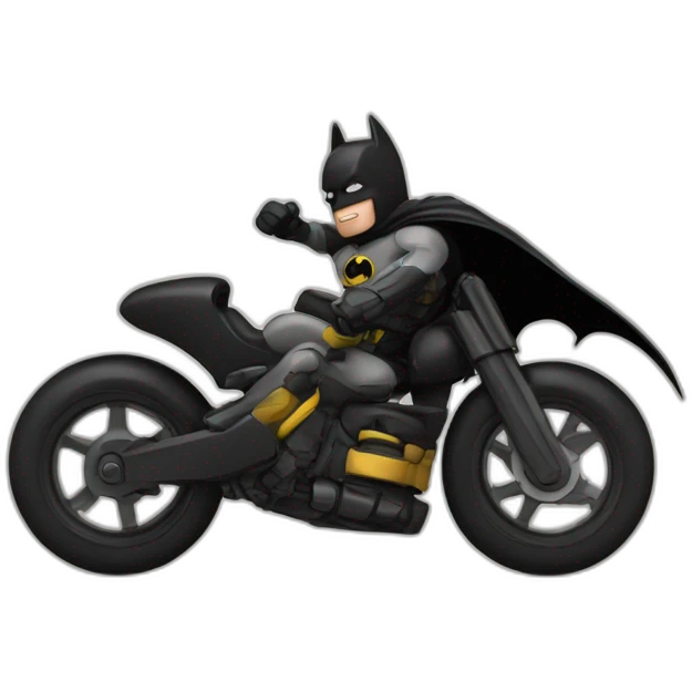 Batman dashing with batbike emoji