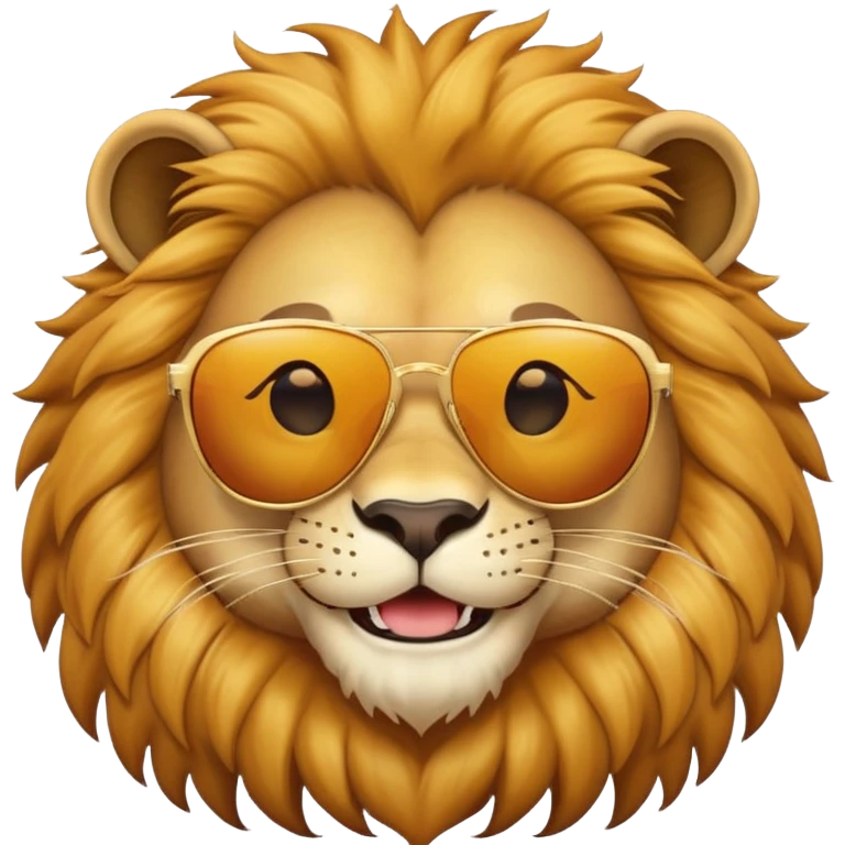 lion with sunglasses, smiling emoji