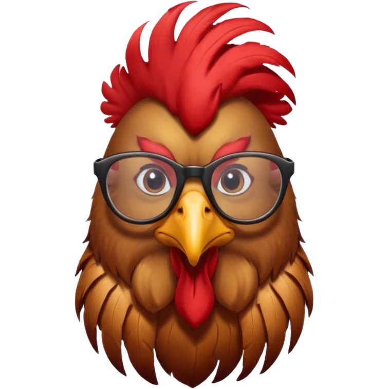 rooster with glasses emoji