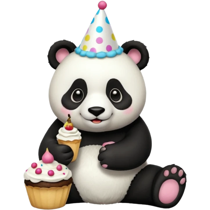 panda eating cake emoji