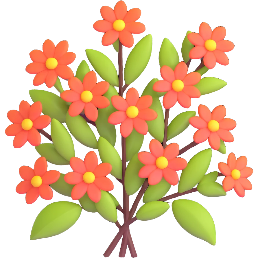 flowering shrub with blossoms emoji