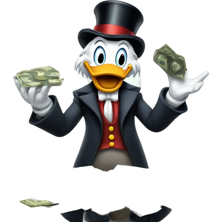 Scrooge McDuck counting money emoji