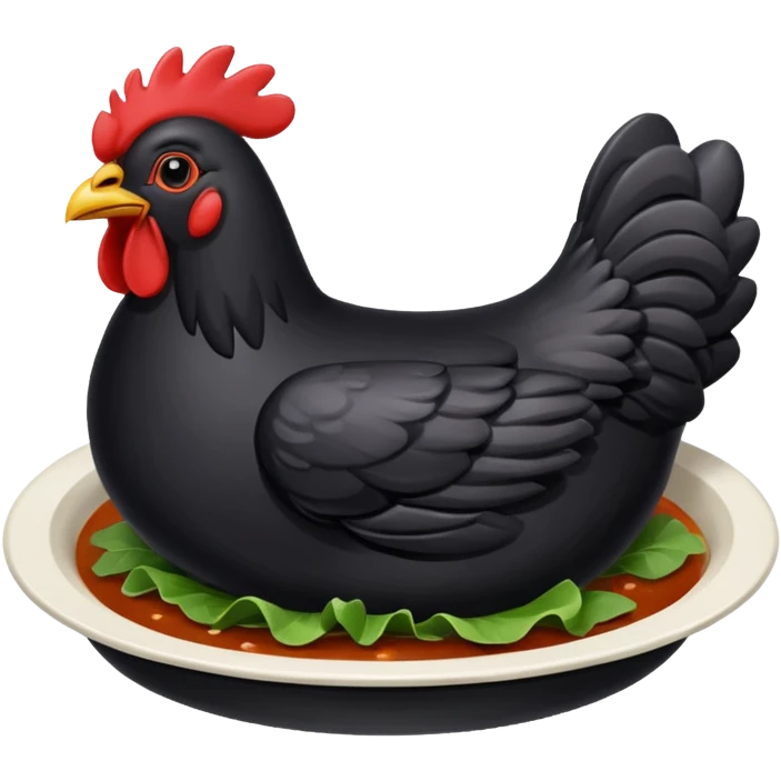 black chicken dish emoji