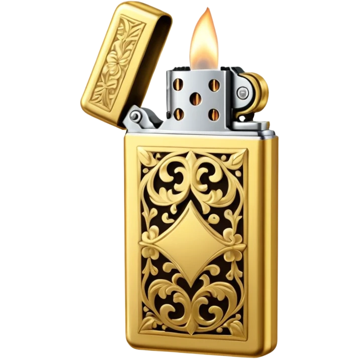 Vintage gold lighter from the Lighter and princess dorama  emoji