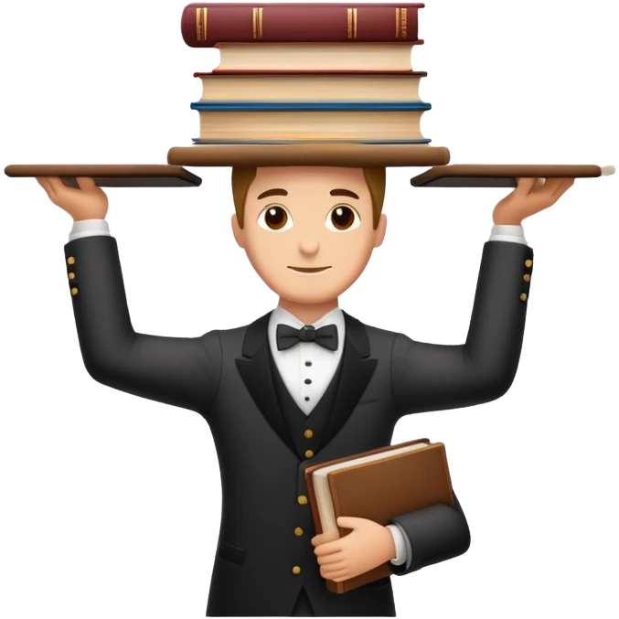 butler with books on head emoji