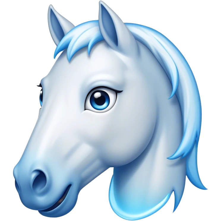 Cinematic Comical White Horse Portrait Emoji, Head tilted dramatically with an exaggeratedly amused expression, featuring a striking white fur with a glossy finish and wide, expressive blue eyes filled with playful disbelief, Simplified yet hilariously expressive features, highly detailed, glowing with a slightly sassy glow, high shine, dramatic yet playful, stylized with an air of cheeky mischief, bright and endearing, soft glowing outline, capturing the essence of a spirited and over-the-top horse, so meme-worthy it feels like it could side-eye its way into internet fame instantly! emoji