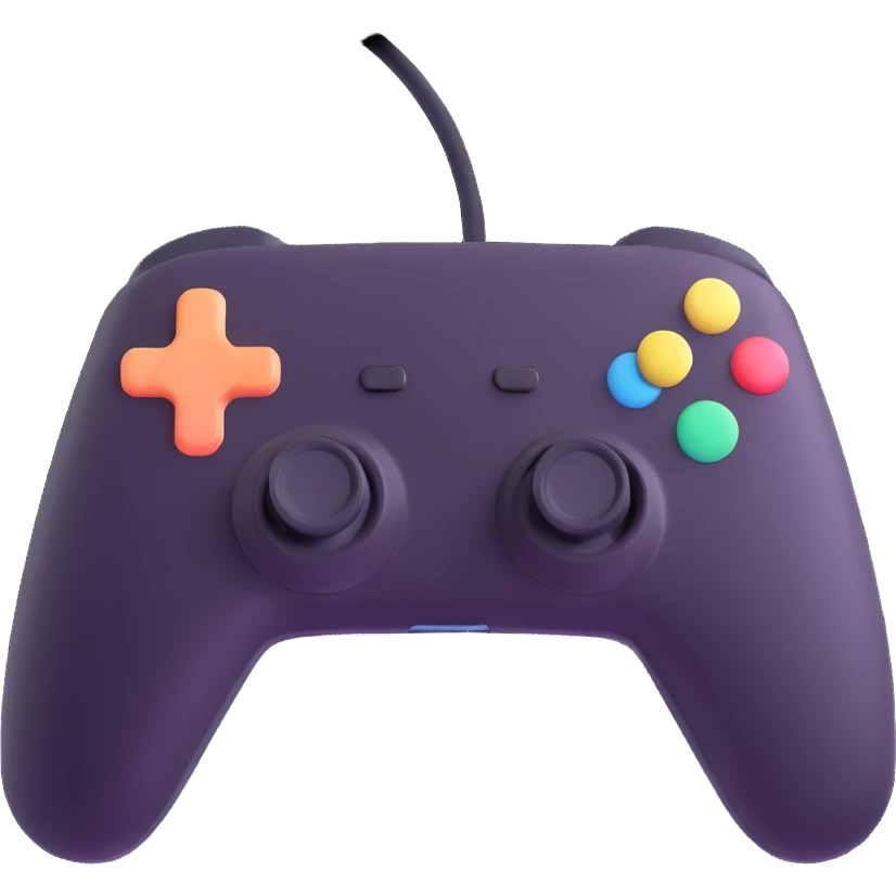 game controller, 3D emoji style, soft shading, lively and expressive, suitable for app icon emoji