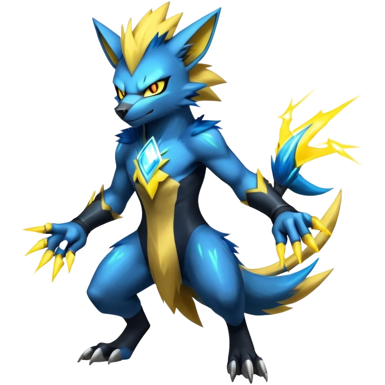 Shiny Epic Handsome Badass Manectric-Zeraora-Luxray-hybrid (Full body) emoji