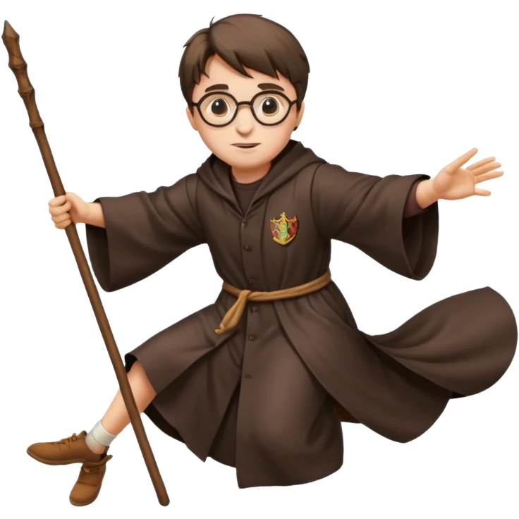 Harry potter flying on a broomstick emoji