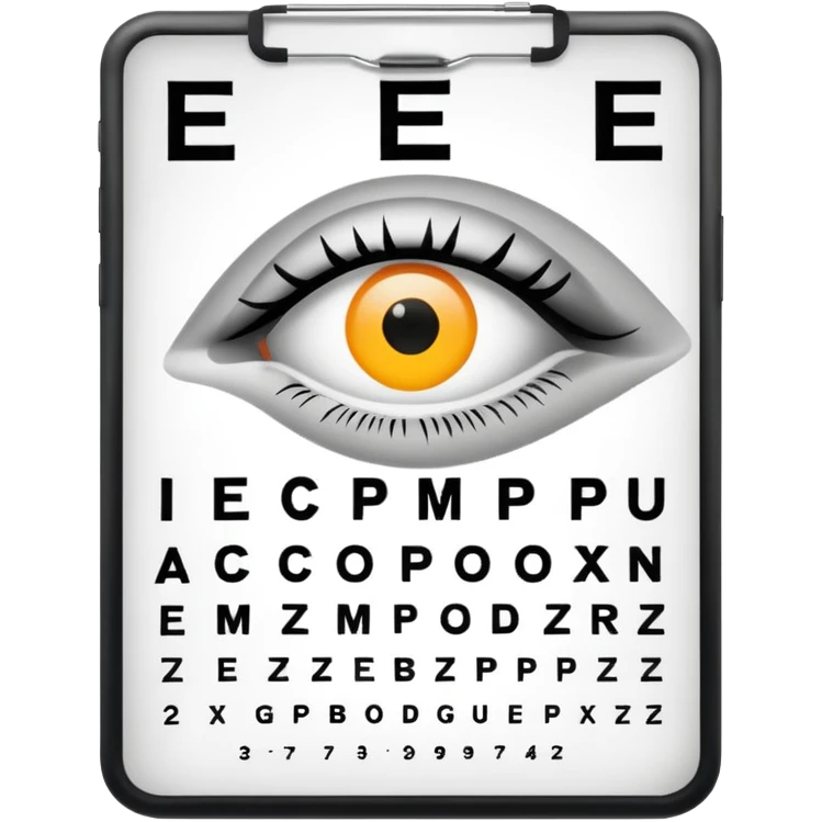 eye chart with a highlighted letter emoji