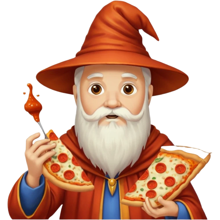 A wizard who eat a pizza  emoji