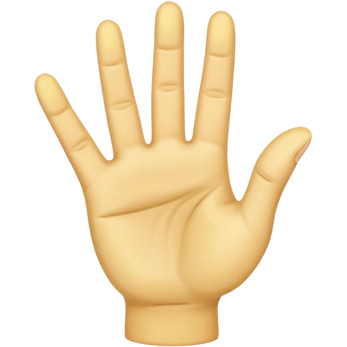 hand needs not be deformed.  NORMAL yellow hand holding up 4 fingers with thumb crossed on palm emoji