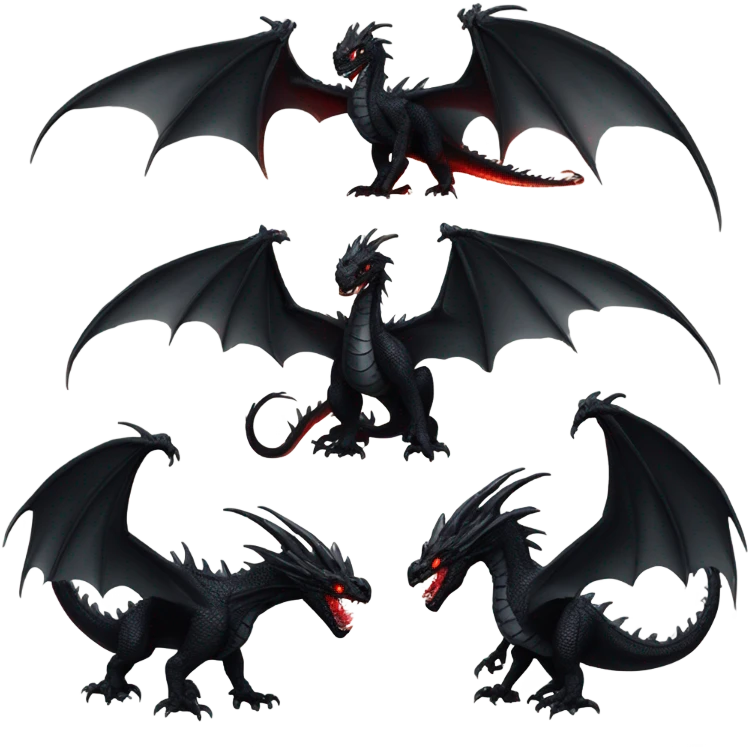 Scary black dragon  emoji