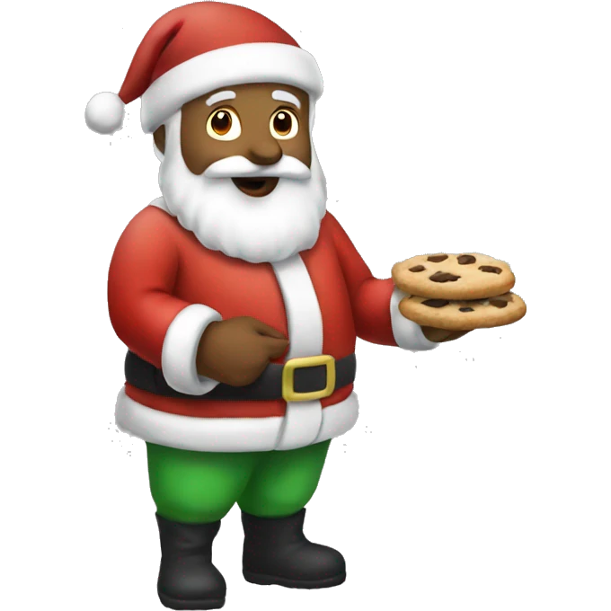 Santa eating cookies emoji
