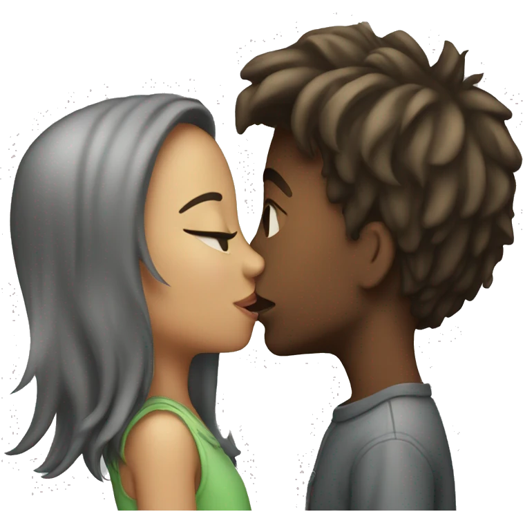 Girl and boy kissing emoji
