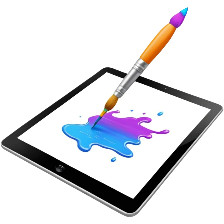 paintbrush drawing on a tablet screen emoji