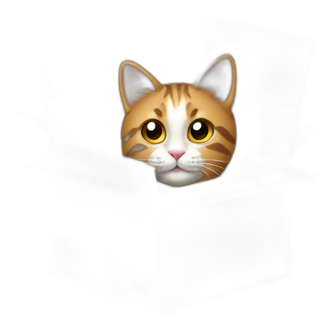 Cat in cardboard box emoji