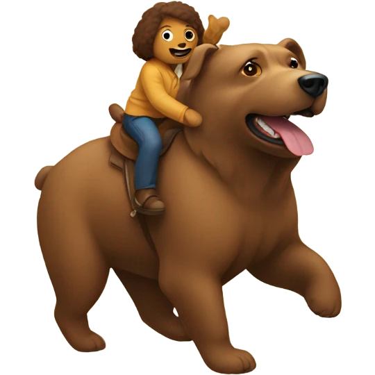 Dog riding a bear emoji