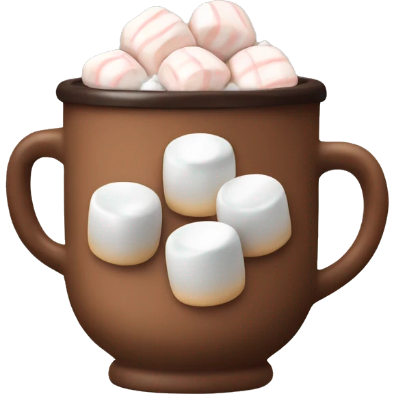 Mug of Hot cocoa with marshmallows in it emoji