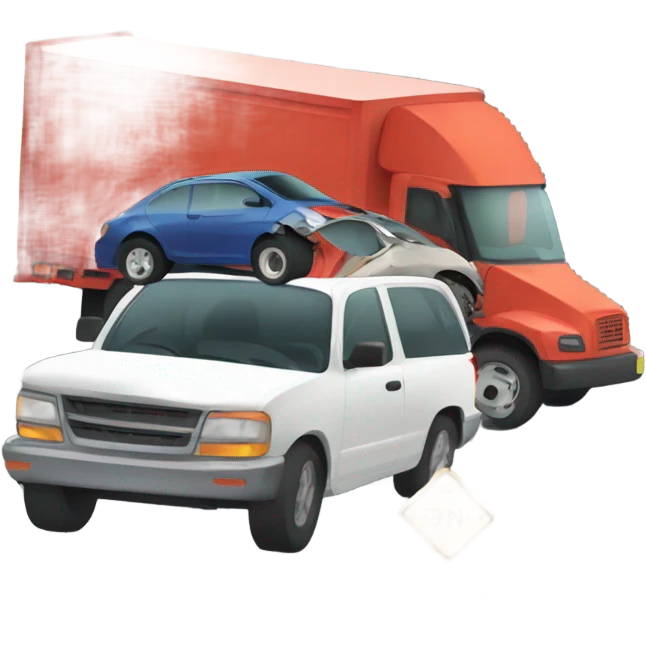 Car crashing into a truck emoji
