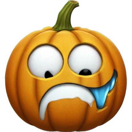 Pumpkin with a wacky tears emoji
