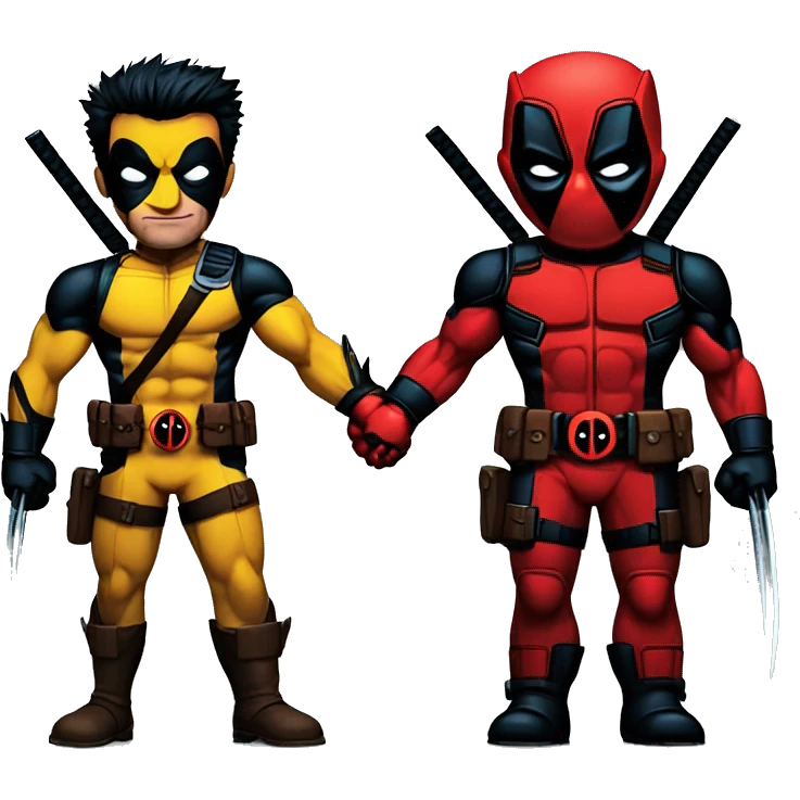 Deadpool and Wolverine holding hands emoji