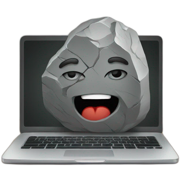 rock with laptop emoji