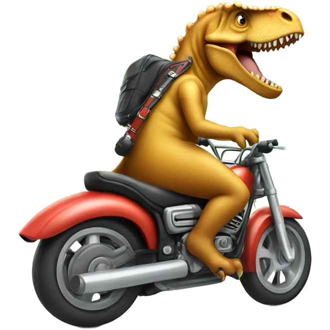 Dinosaur on motorbike emoji