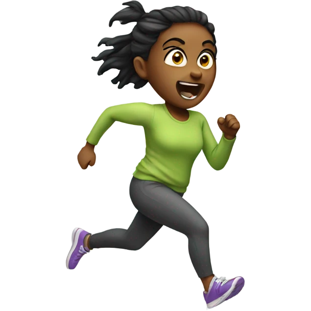 Crazy girl running  emoji