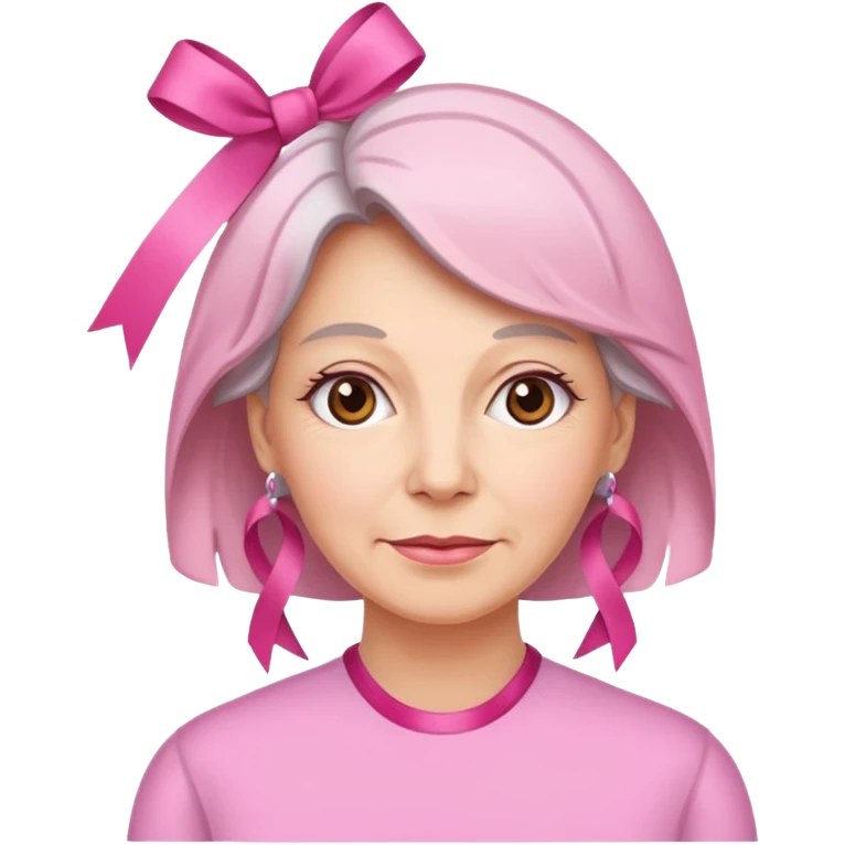Mature Women with pink ribbons emoji