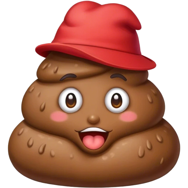 Poop wearing maga hat emoji