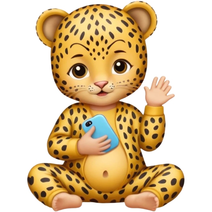 human baby with leopard patterned clothes emoji