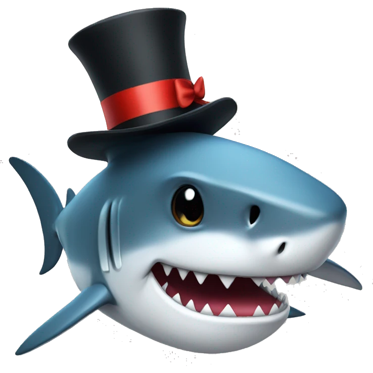 Shark with a top hat emoji