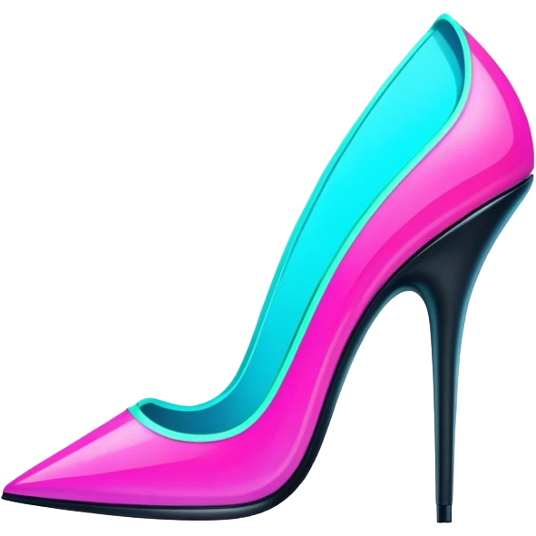 neon cyberpunk style 
stiletto emoji
