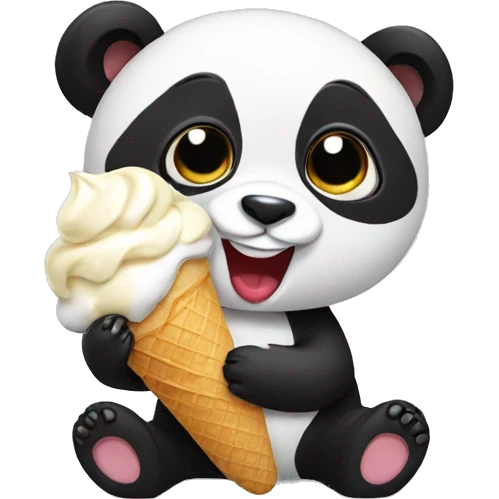 Panda eating ice cream emoji