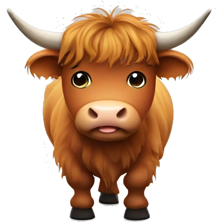Fatty scottish highland cow emoji