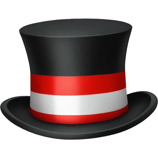 white top hat with red stripe emoji