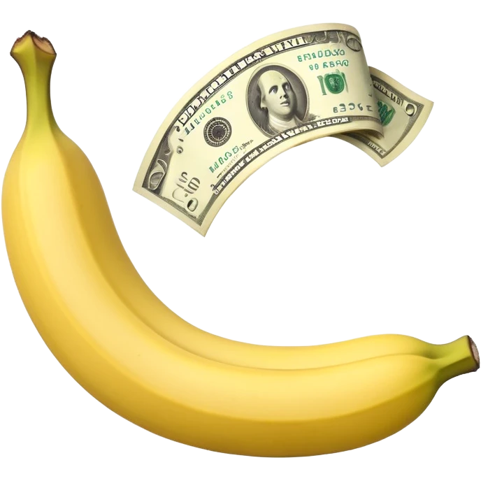 Peeled Banana with dollars inside emoji