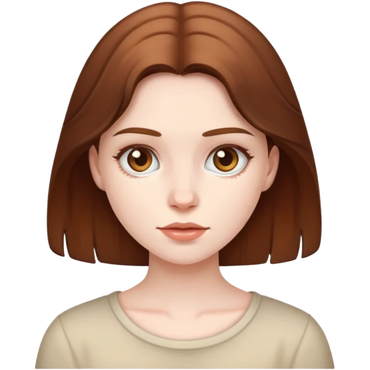 pale skin girl with brown hair emoji