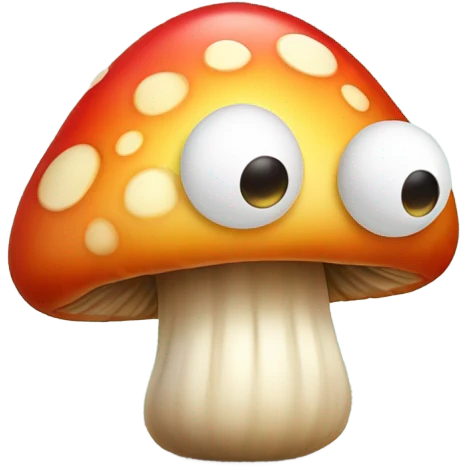Happy mushroom with a face emoji