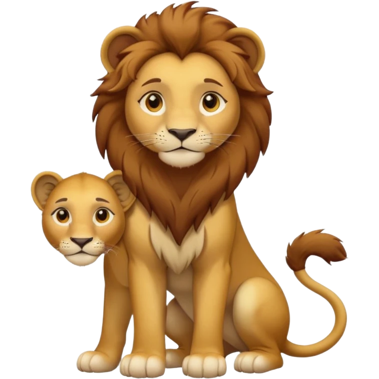 in lion family, only Kid Girl lion., full body, single tail emoji
