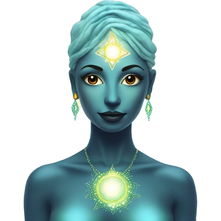 Pleiadian radiant glowing diva woman female third eye emoji