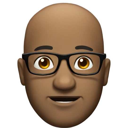 Big bald man with glasses  emoji