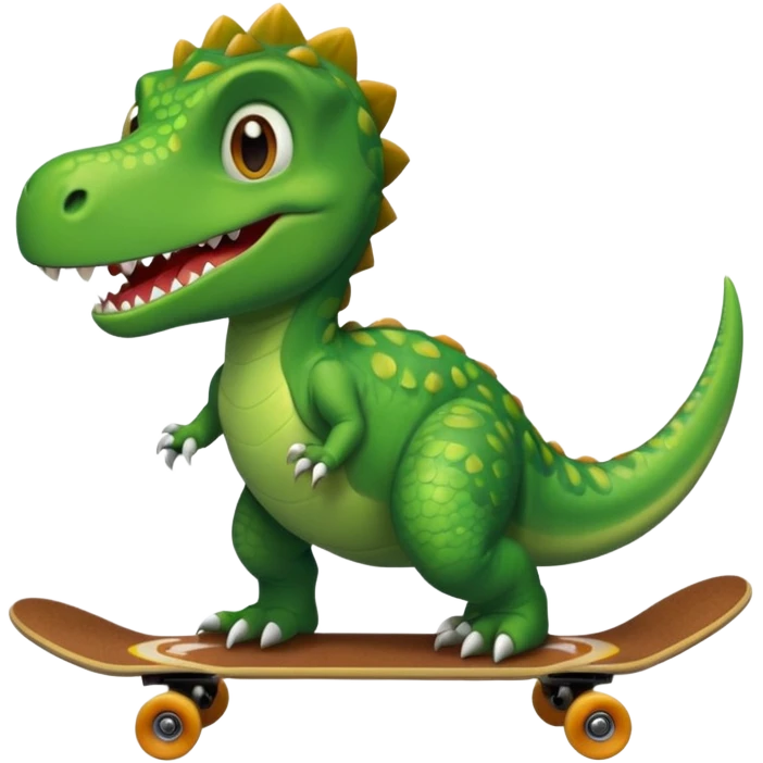 Dinosaur on a skateboard emoji