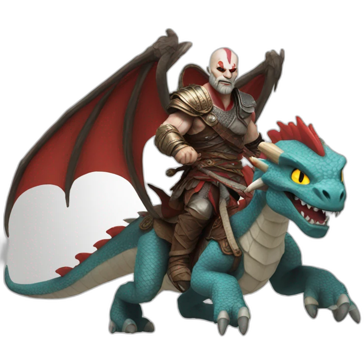 kratos riding dragon emoji