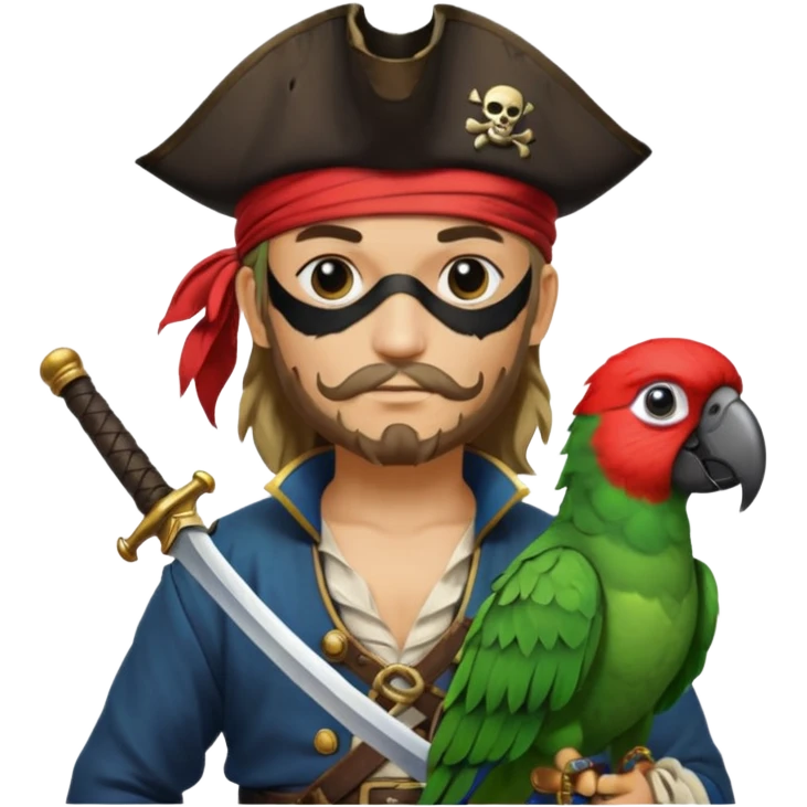 pirate and parrot emoji