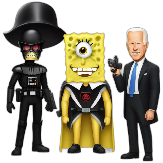 spongebob squarepants gangster and joe biden and darth vader emoji
