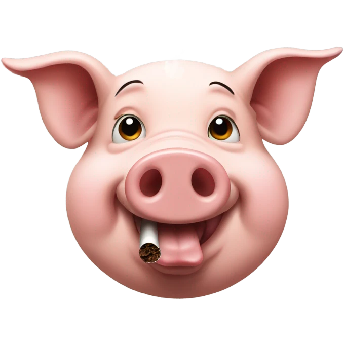 Pig smoking a cigarette  emoji